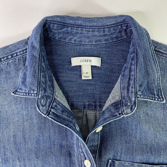 J Crew Tunic Dress Womens Size 0 Denim Chambray ASO Pretty Little Liars Preppy - Picture 8 of 12